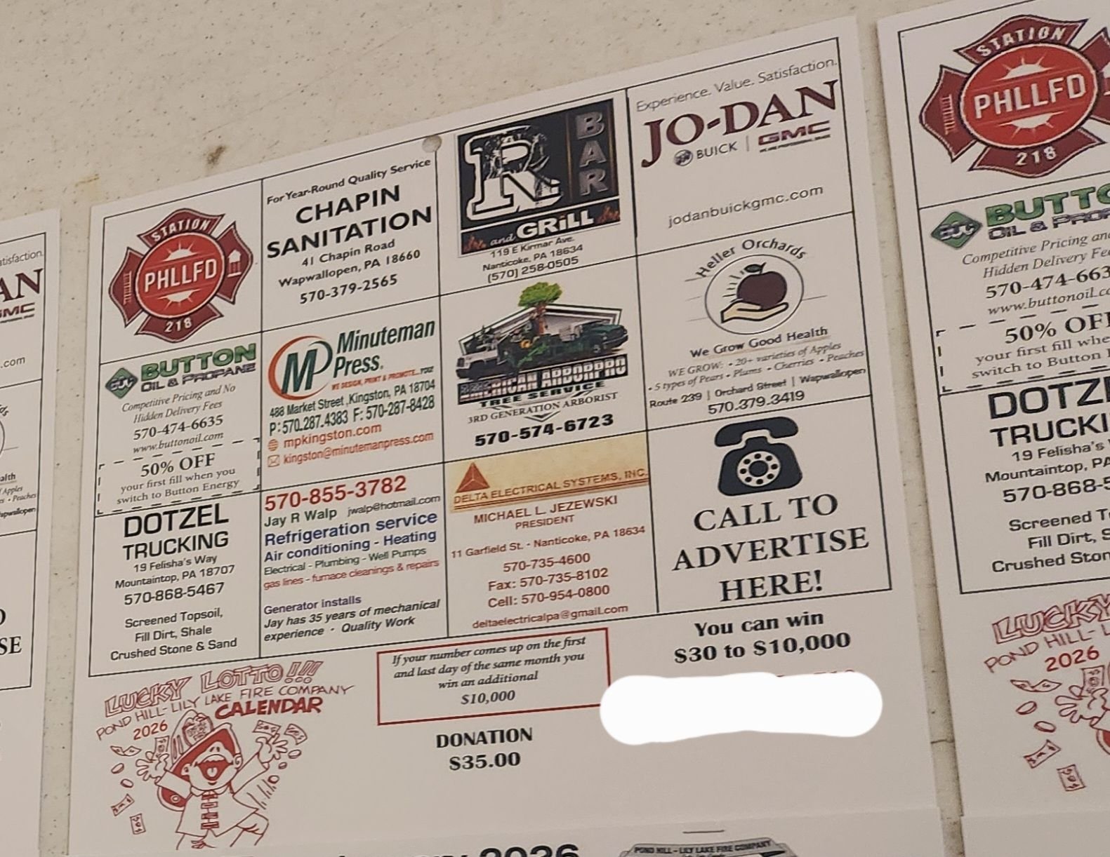 More information about "2026 Lottery Calendars Now Available – Support Pond Hill-Lily Lake Fire Department!"